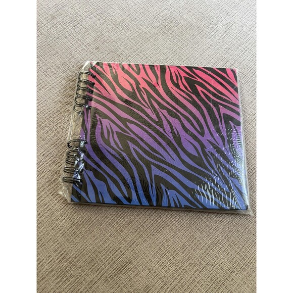 Recollections Chipboard Album 8x8 Zebra Print Spiral Notebook Scrapbook Journal - Picture 2 of 3